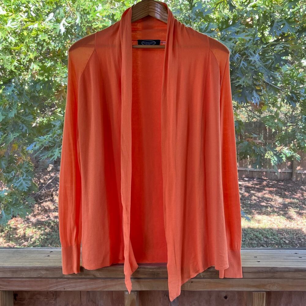 Magaschoni New York Orange Cardigan Size XS. 100% Cotton.